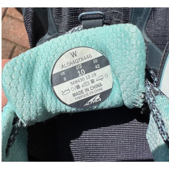 Altra Lone Peak 4.5 Women's Gray Teal Trail Hike Running Shoes Size 10 - Picture 9 of 15